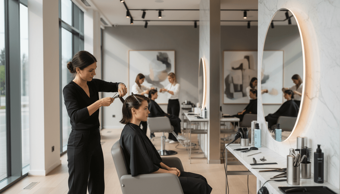 Corte de cabelo feminino realizado por profissional no Studio Allure