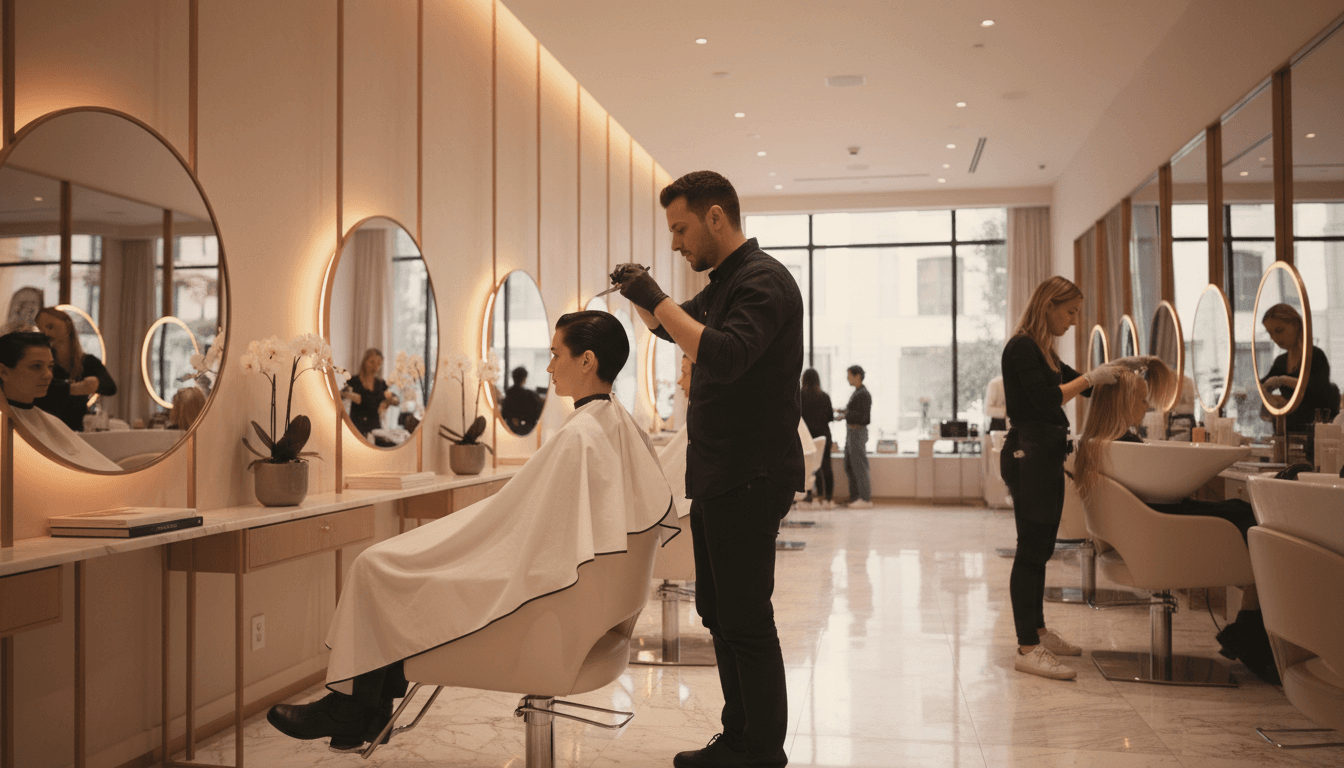 Interior minimalista e elegante do Studio Allure com iluminação natural suave