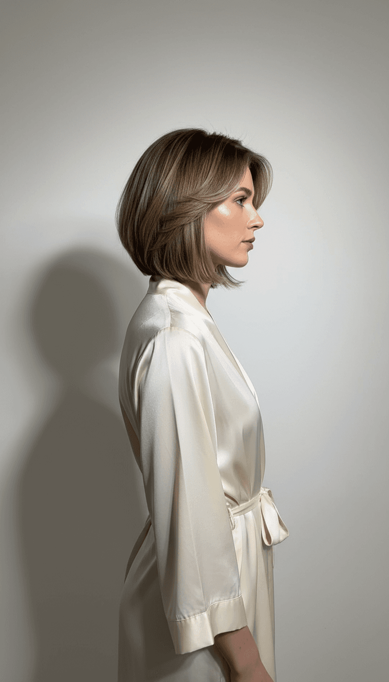 Resultado final de estilismo profissional com acabamento sofisticado